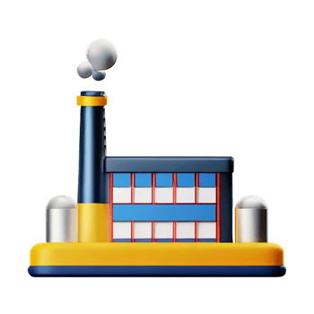 factory 3d rendering icon illustration png