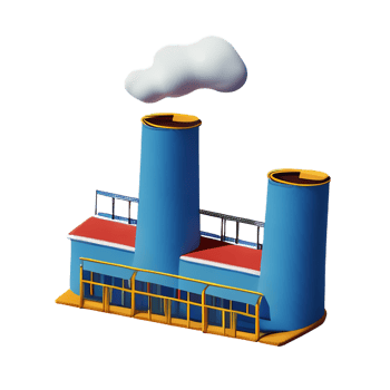 factory 3d rendering icon illustration png
