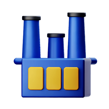 factory 3d rendering icon illustration png