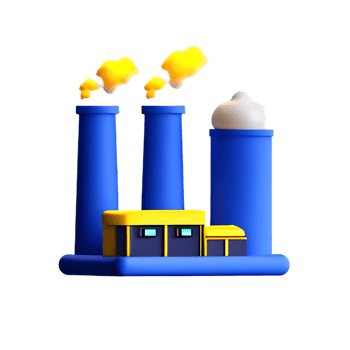 factory 3d rendering icon illustration png