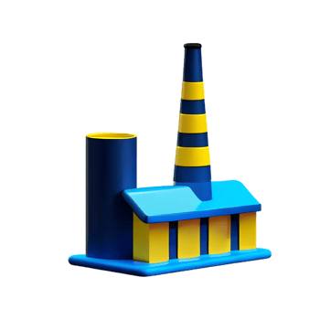factory 3d rendering icon illustration png