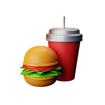 fast food 3d rendering icon illustration png