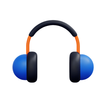 headphones 3d rendering icon illustration png
