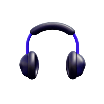 headphones 3d rendering icon illustration png
