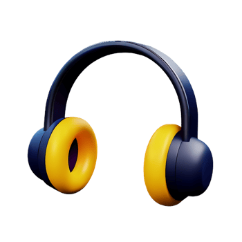 headphones 3d rendering icon illustration png