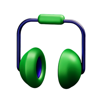 headphones 3d rendering icon illustration png