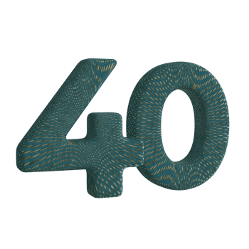 Number 40 3D Render with Green Fabric Material png