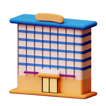 hotel 3d rendering icon illustration png