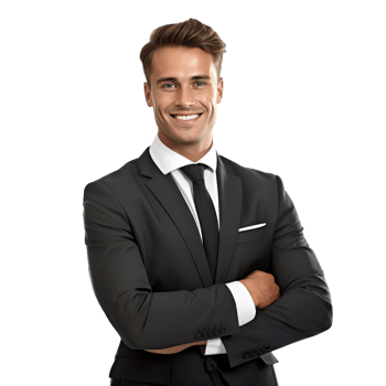 German smiling businessman isolated png