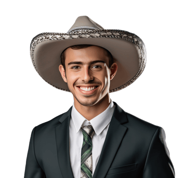 Mexican smiling businessman isolated png