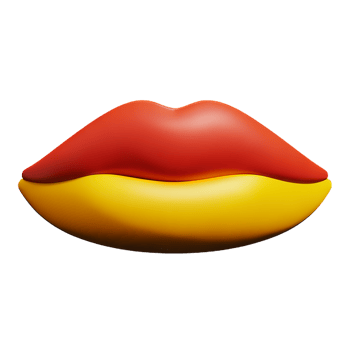 lip 3d rendering icon illustration png