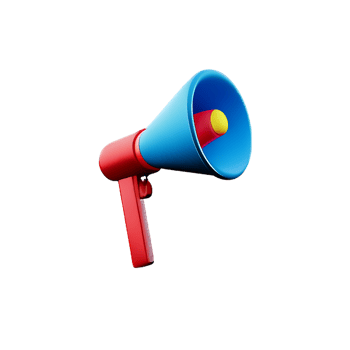 megaphone 3d rendering icon illustration png
