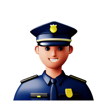 police face 3d rendering icon illustration png
