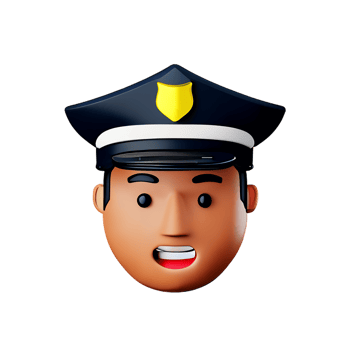 police face 3d rendering icon illustration png