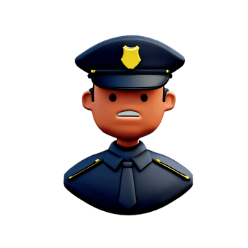 police face 3d rendering icon illustration png