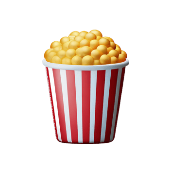 popcorn 3d rendering icon illustration png