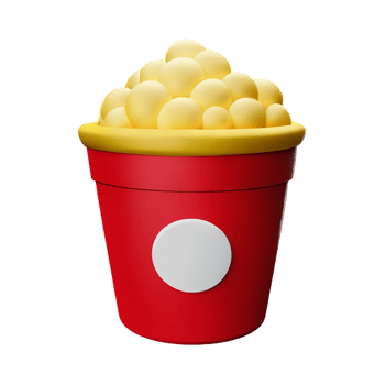 popcorn 3d rendering icon illustration png