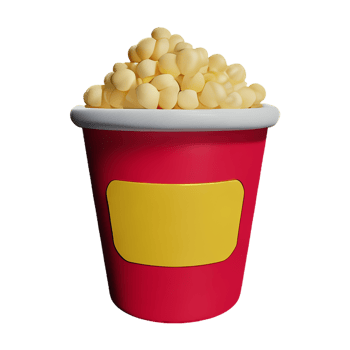 popcorn 3d rendering icon illustration png