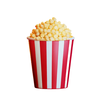 popcorn 3d rendering icon illustration png