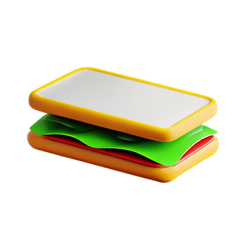 sandwich 3d rendering icon illustration png