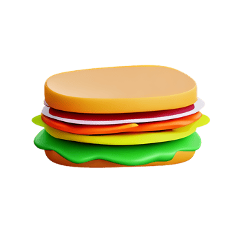 sandwich 3d rendering icon illustration png