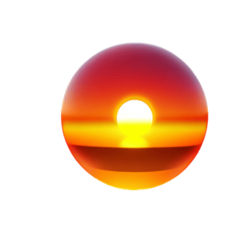 sunset 3d rendering icon illustration png