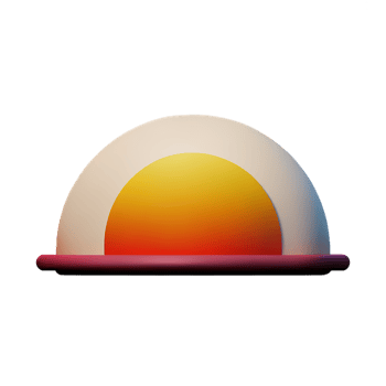 sunset 3d rendering icon illustration png