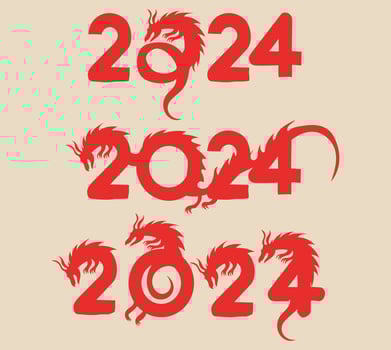 2024 dragon happy new year vector
