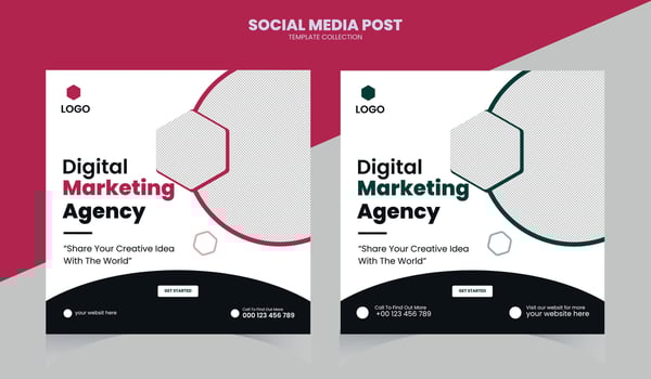 Marketing Agency - Social Media Post vector