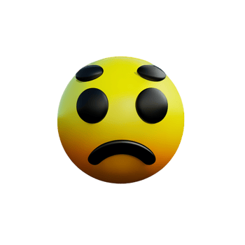 sad 3d rendering icon illustration png