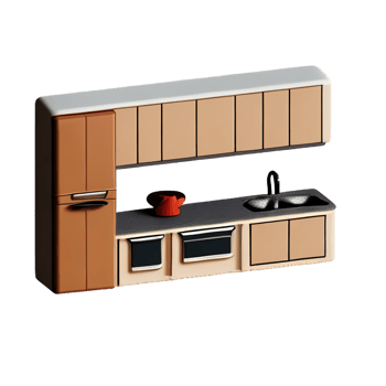 kitchen 3d rendering icon illustration png