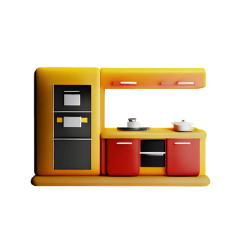 kitchen 3d rendering icon illustration png