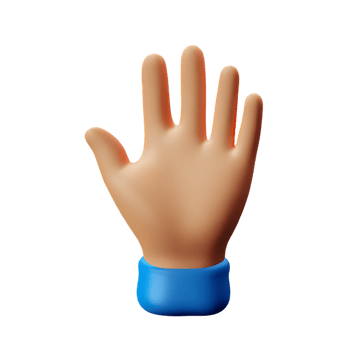 hand palm 3d rendering icon illustration png
