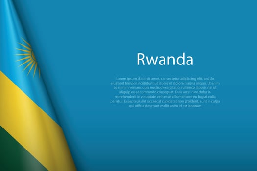 national flag Rwanda isolated on background with copyspace vector