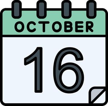 16 October Filled Icon vector