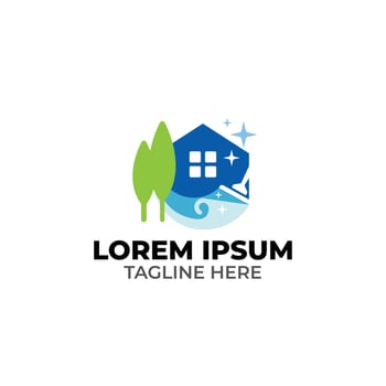 simple and modern logo outline drawing for housing and cleaning workers vector
