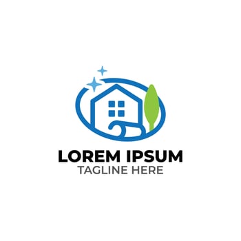 simple and modern logo outline drawing for housing and cleaning workers vector