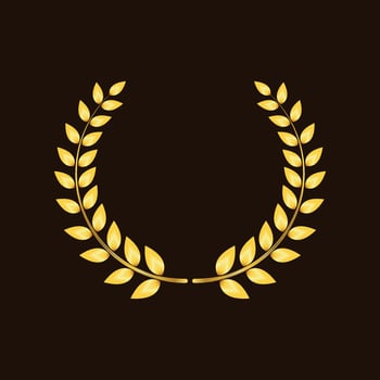 Vector golden leaves wreath background