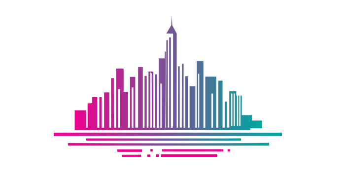 Colorful cityscape, City skyline png