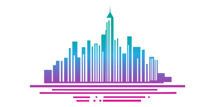 Colorful cityscape, City skyline png