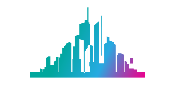 Colorful cityscape, City skyline png
