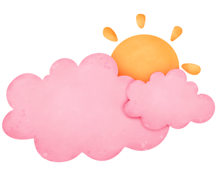 Pink cloud watercolor png