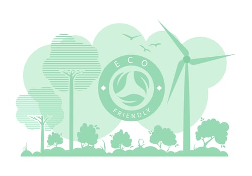 Green Background on the theme of green energy. . vector