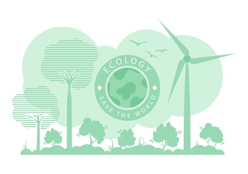 Green Background on the theme of green energy and ECO. Vector. vector