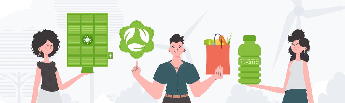 Ecology. ECO friendly People. Fashion characters. Vector. vector