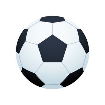 Vector soccer ball realistic white black picture