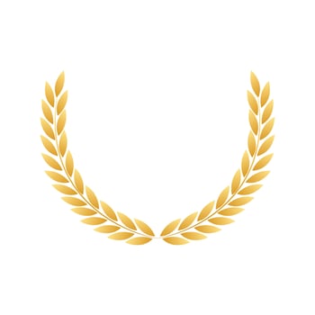 Vector wheat leaves award circle gold gradient