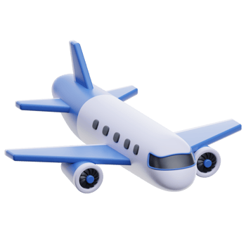 a 3d cartoon airplane on a transparent background. 3d airplane travel icon. 3D airplane illustration in png. plane 3d icon. airplane 3d icon png