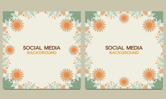 social media post background with natural floral ornament. Suitable for social media post, banner design and internet ads. vector