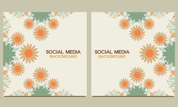 social media post background with natural floral ornament. Suitable for social media post, banner design and internet ads. vector
